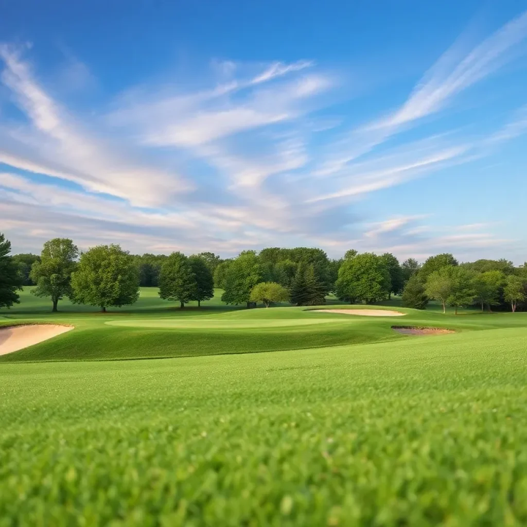 Close up of a beautiful golf course