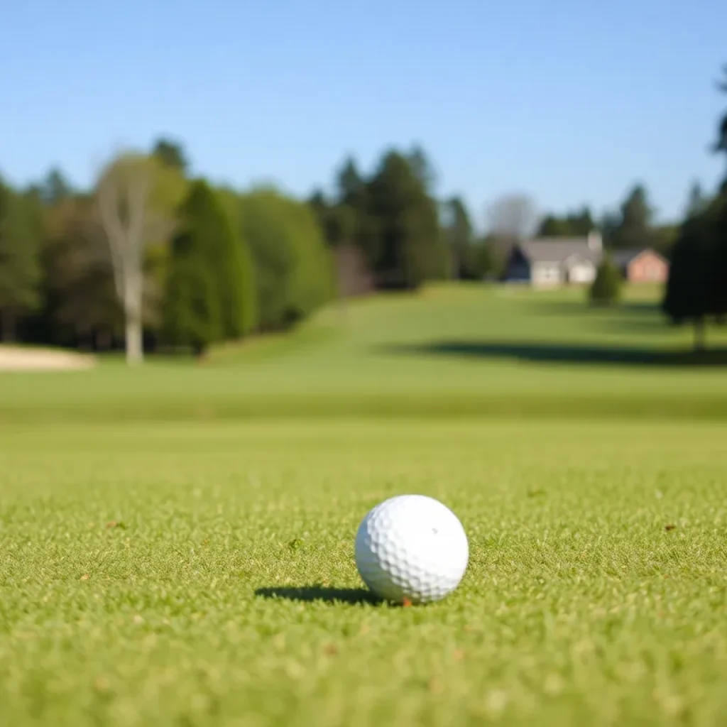 A close-up view of a beautiful golf course.