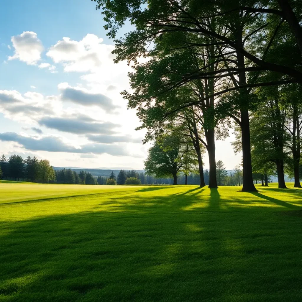 Close up of a beautiful golf course