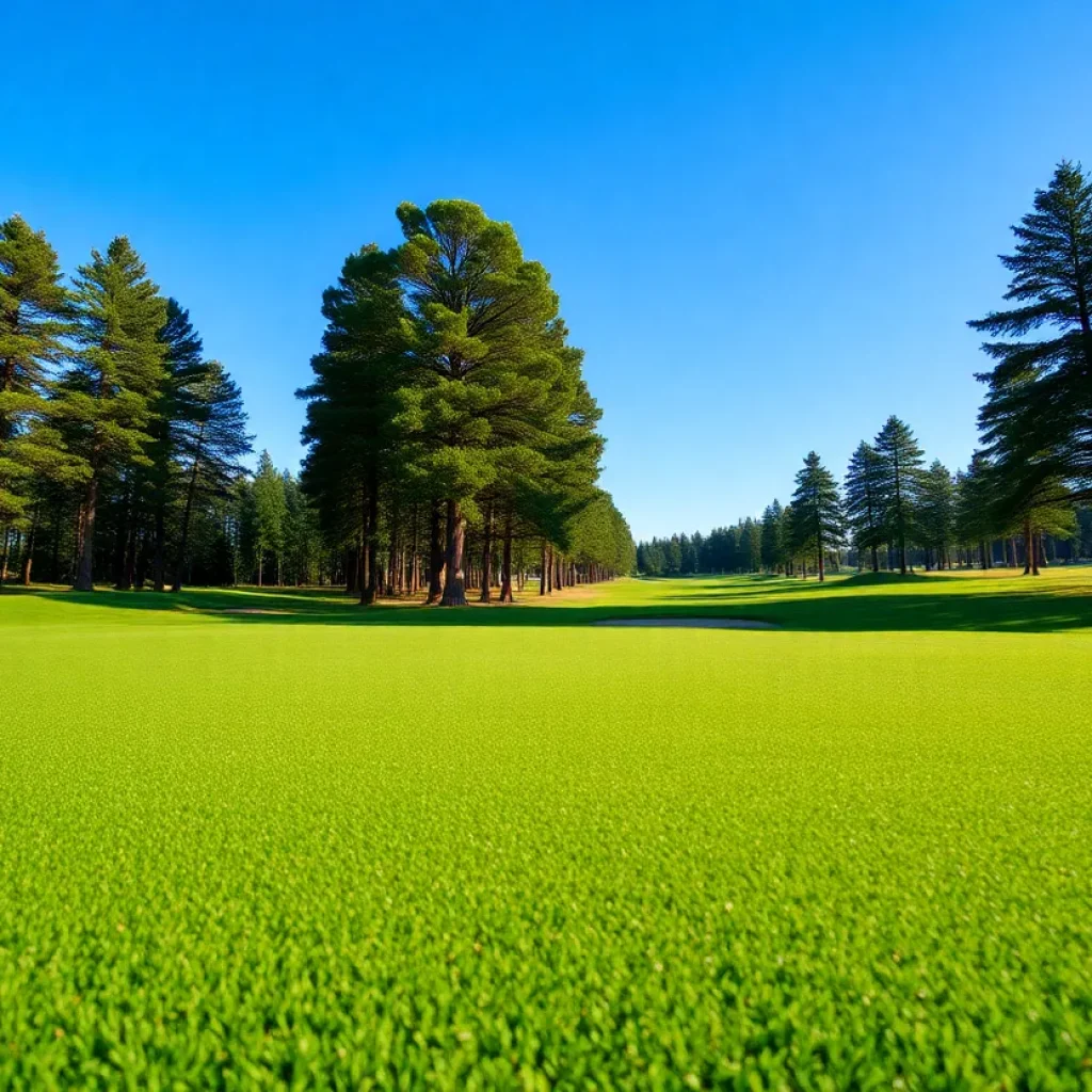 Close up of a beautiful golf course