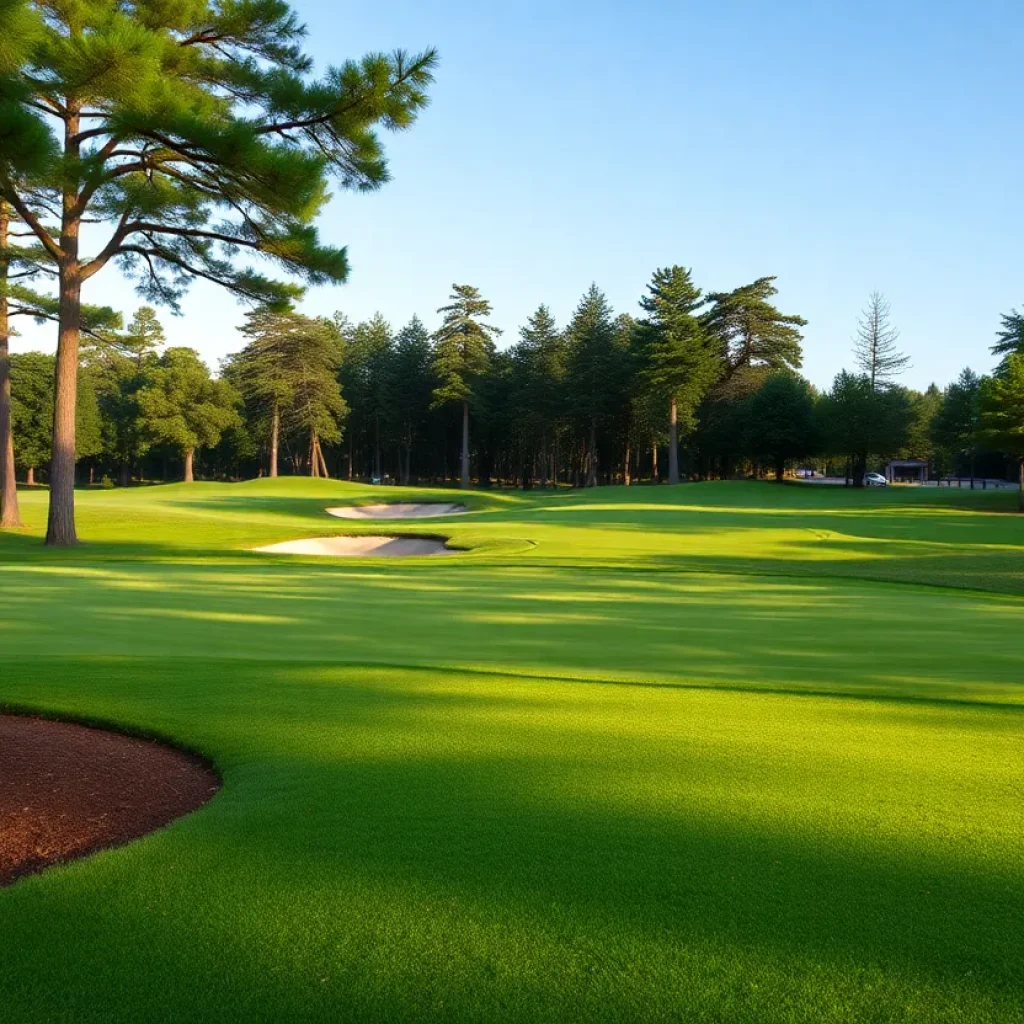 Close up of a beautiful golf course