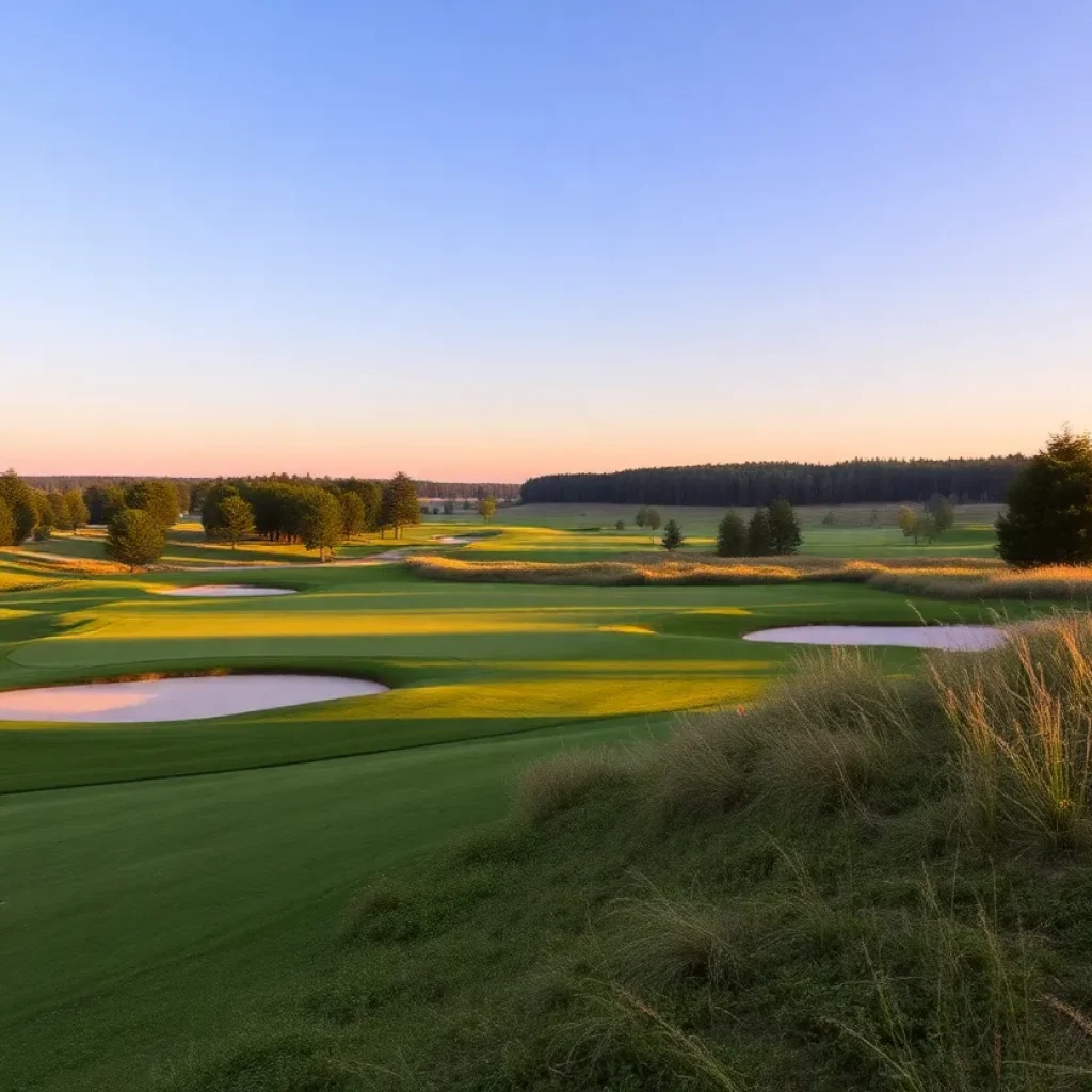 Close up of a beautiful golf course