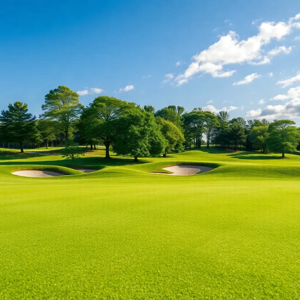 Close up of a beautiful golf course