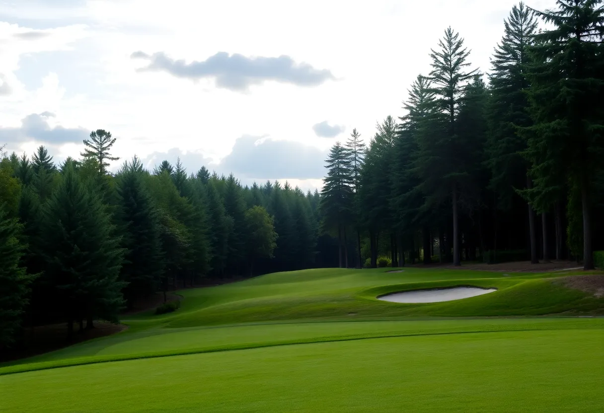 Close up of a beautiful golf course