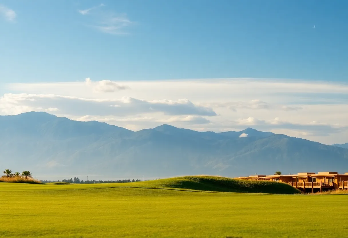 Close up of a beautiful green golf course