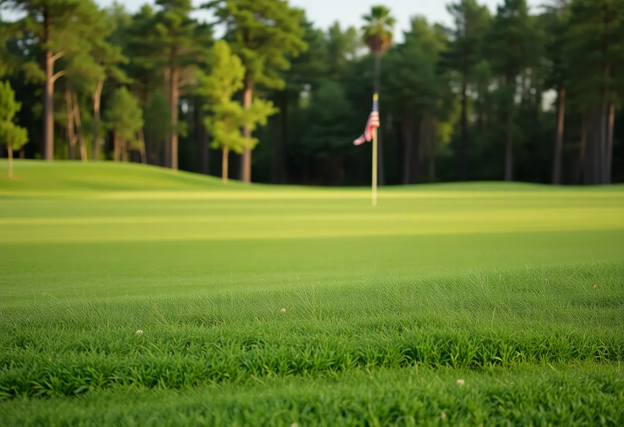 Close-up of a beautiful golf course