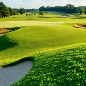 Close up of a beautiful golf course