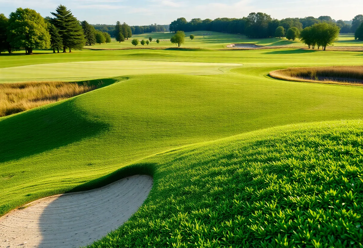 Close up of a beautiful golf course