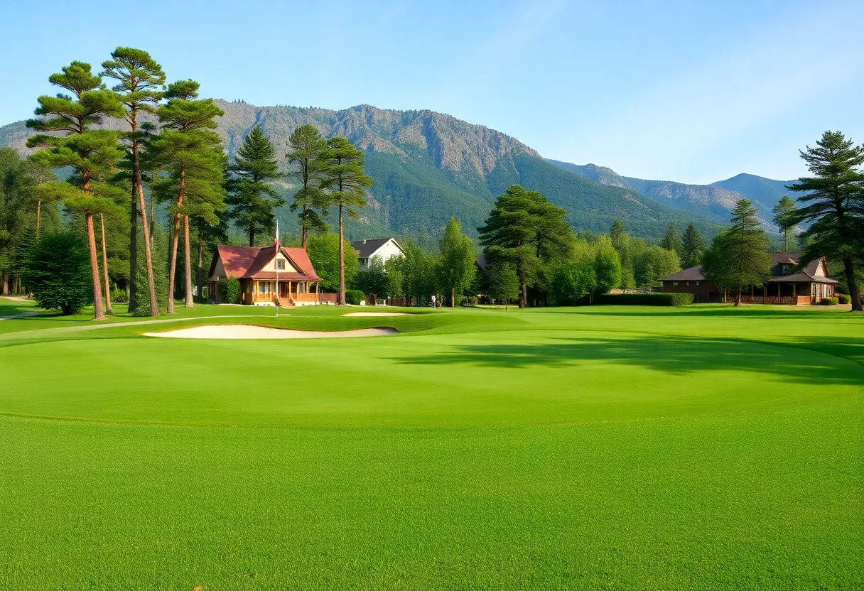 Close-up of a beautiful golf course