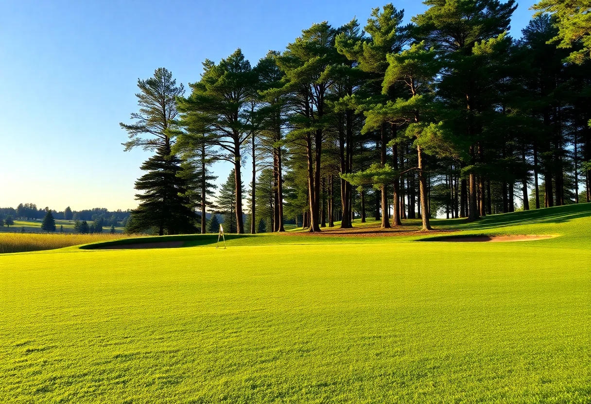 Close up of a beautiful golf course