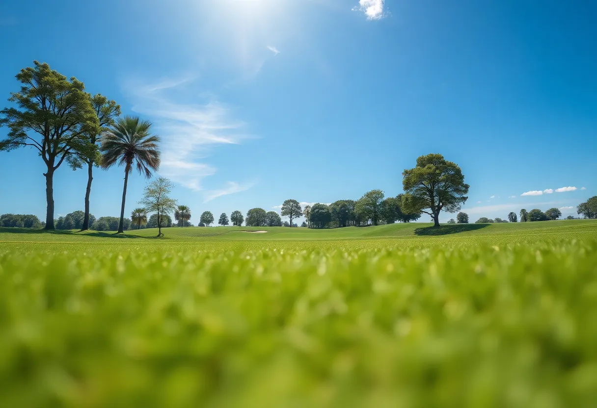 Close up of a beautiful golf course