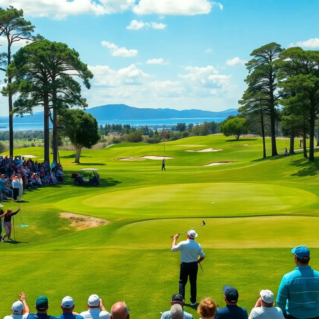 Golfers participating in the 2025 DP World Tour on a sunny day.