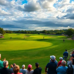 Golf tournament scene from the 2025 Mexico Open