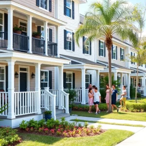 Townhomes in Clearwater showcasing a new affordable housing project.