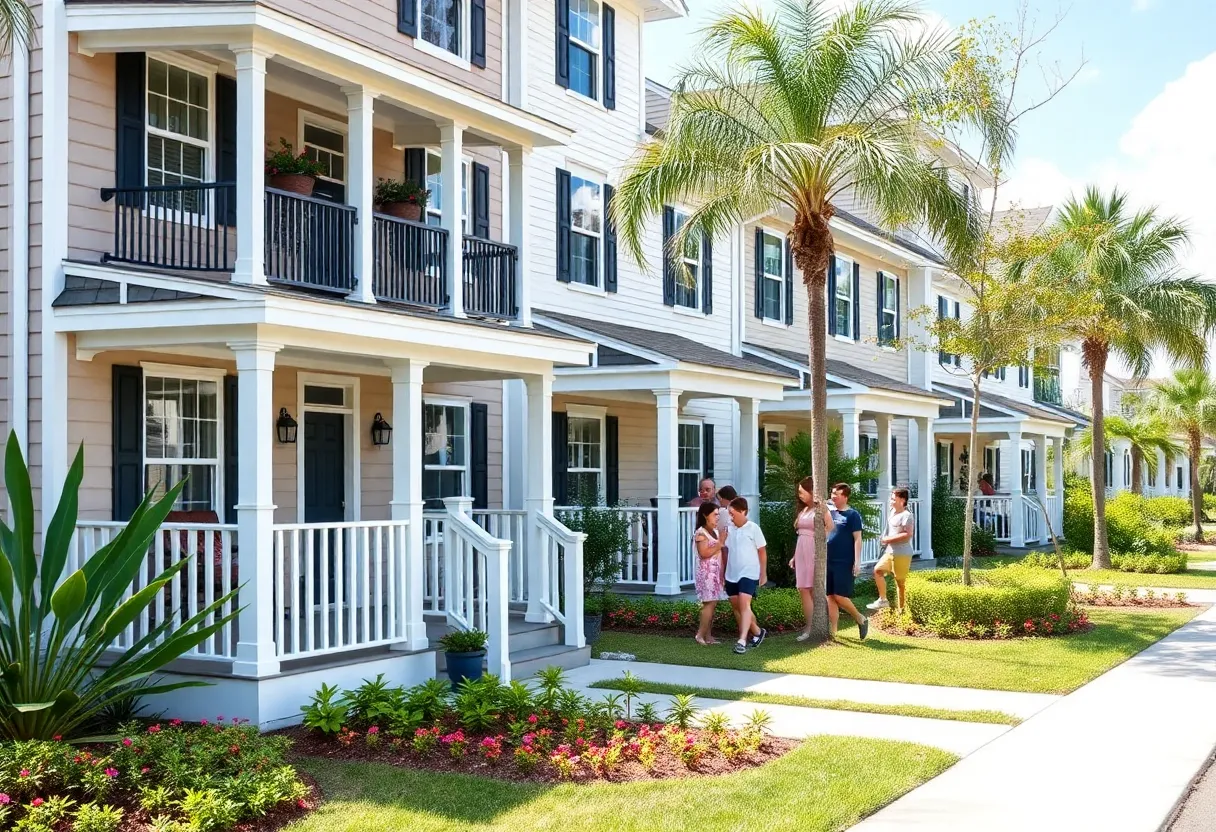 Townhomes in Clearwater showcasing a new affordable housing project.