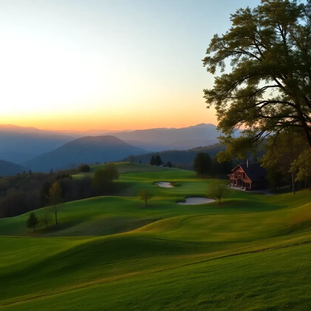 A picturesque view of the revived Beacon Hill Golf Course showcasing the lush greenery and mountains in the background.