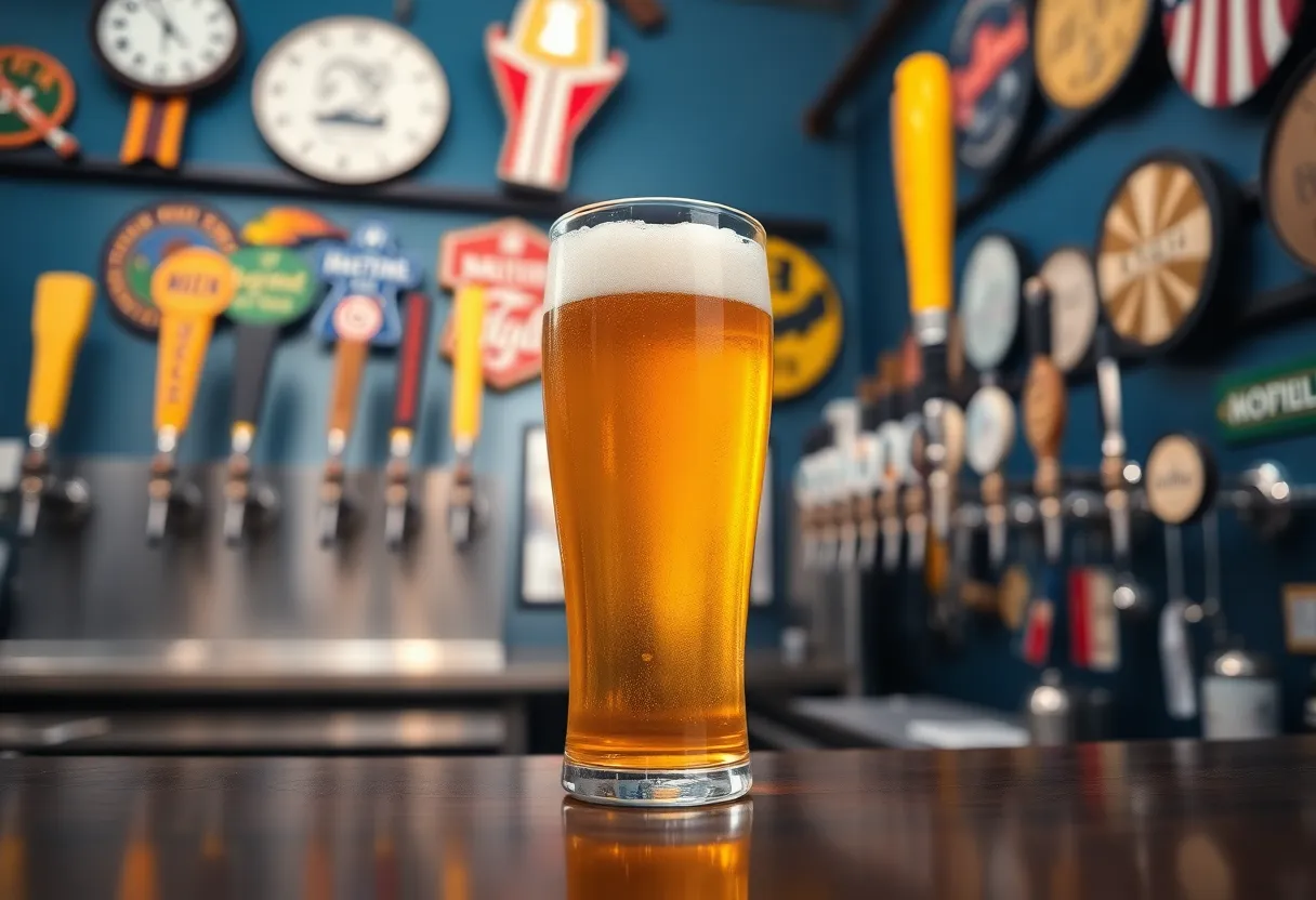 Golden ale in a glass at Thirsty Buffalo Brewing