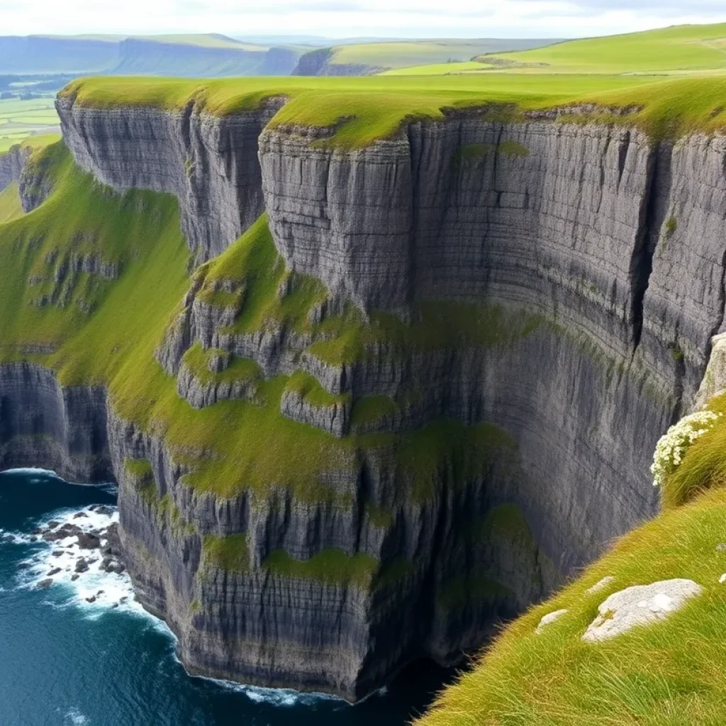 Stunning view of the Cliffs of Moher overlooking the Atlantic Ocean