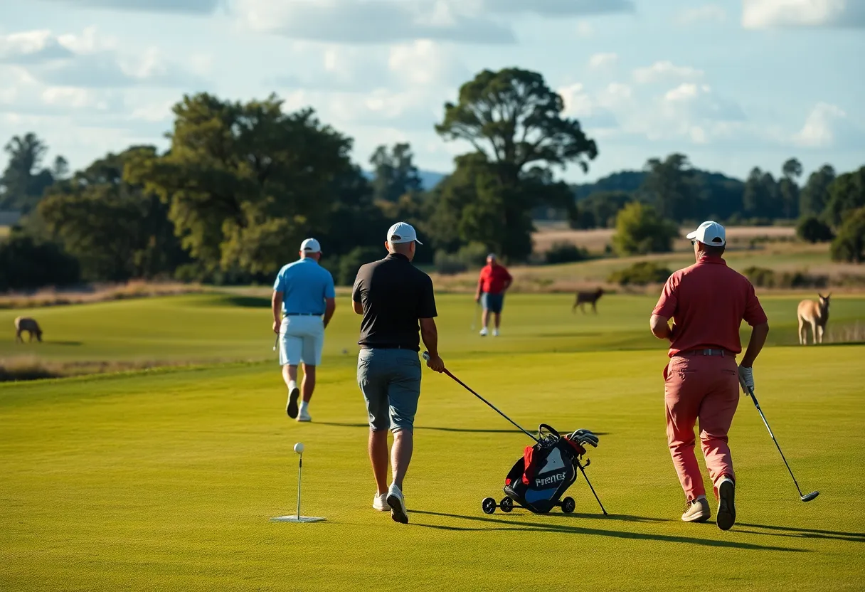 Golfers playing at the Cognizant Classic tournament