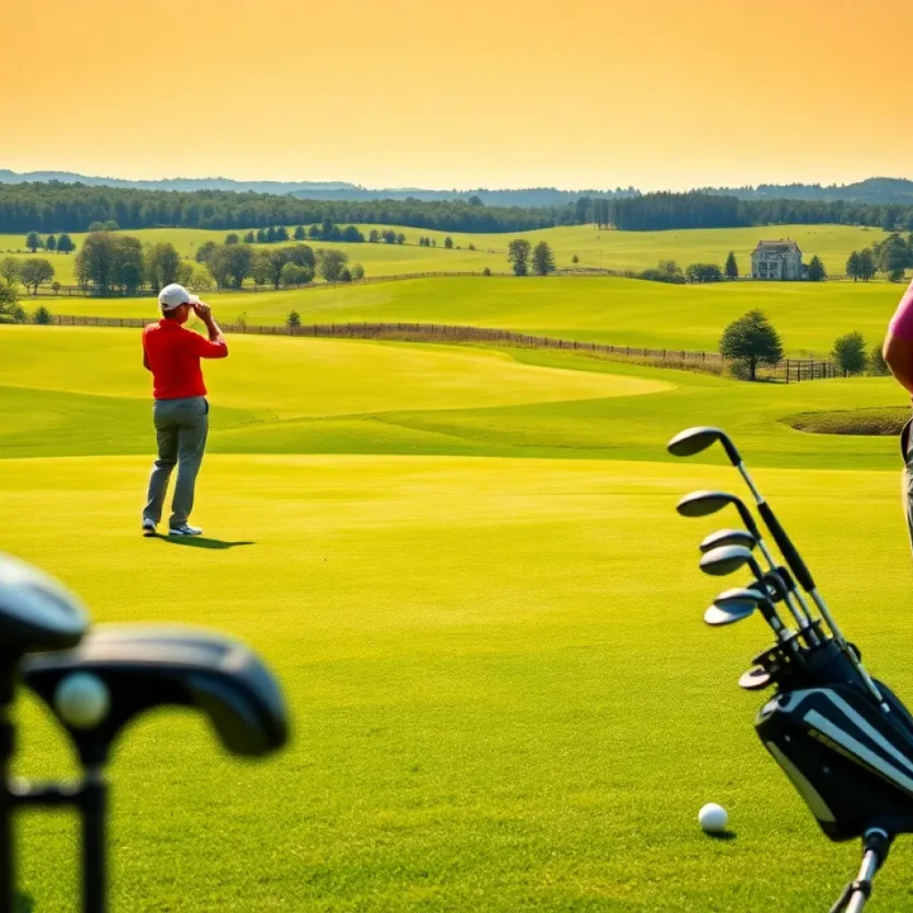 Golfers participating in a custom club fitting session with professionals.