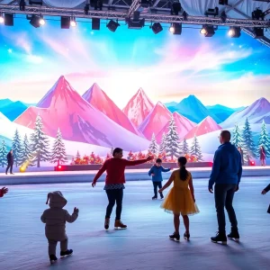 A promotional image for Disney On Ice with scenes from Frozen and Encanto