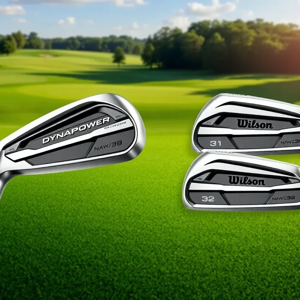 New Wilson Golf Dynapower Irons on a golf course