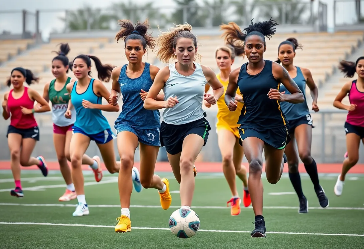 Female Athletes Competing