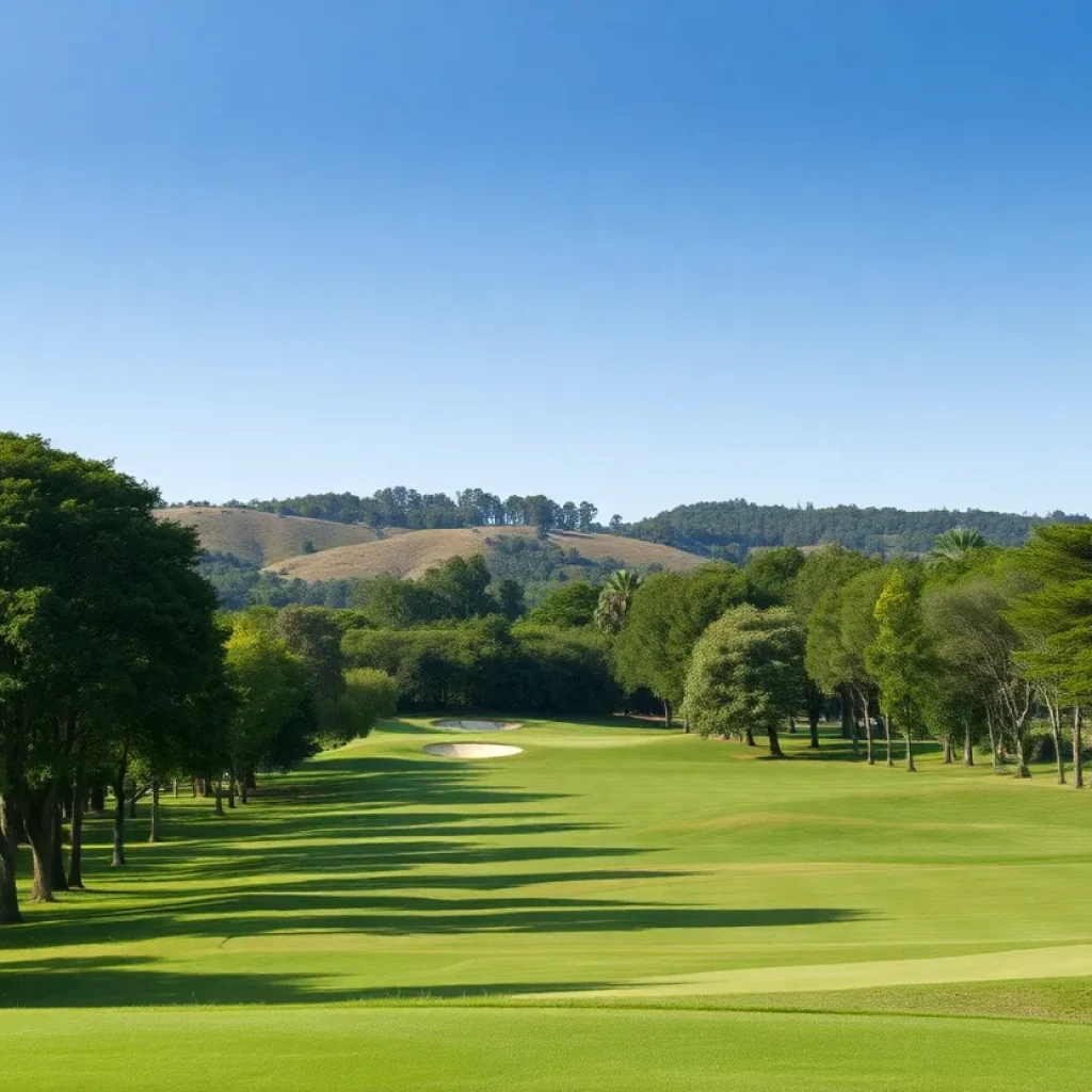 Golf course at Genesis Invitational with players and spectators