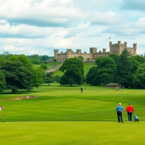 View of a historic golf course in the UK