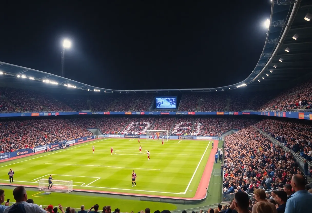 Football match between Inter Miami and Orlando City at Raymond James Stadium.