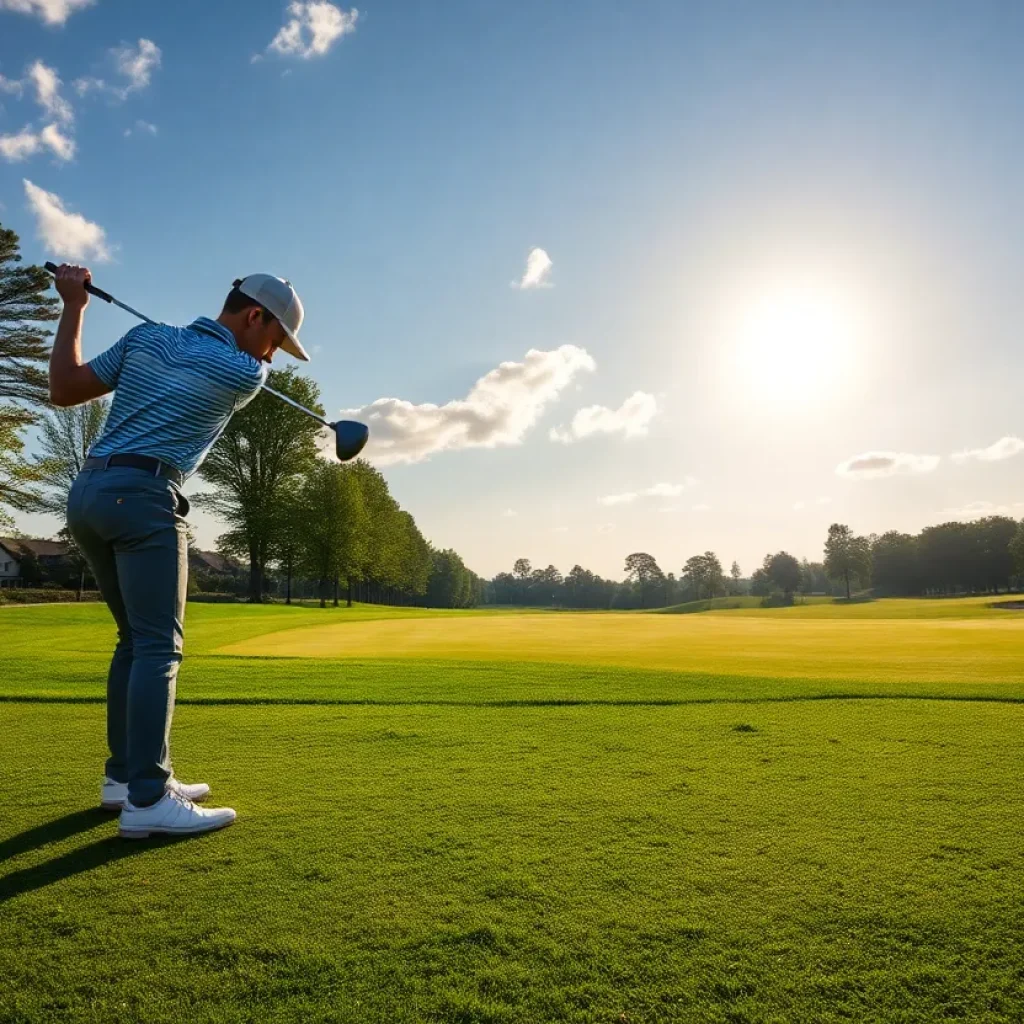 Young golfer showcasing skill during a tournament.