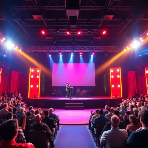 Audience enjoying a live comedy show at Amalie Arena