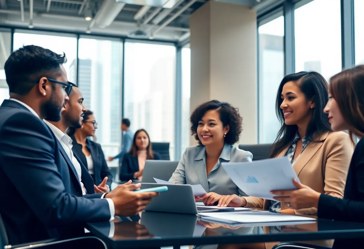 New team members at LCG Advisors in a meeting