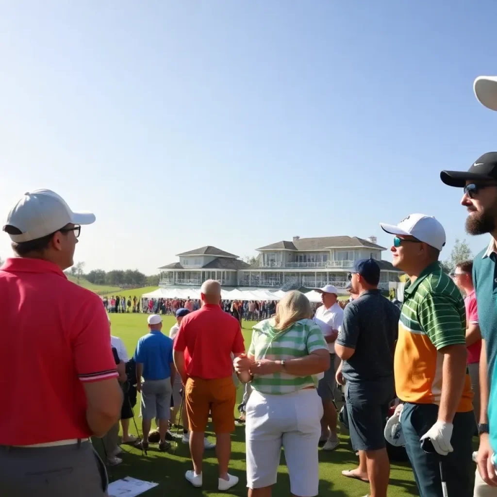 Golf tournament atmosphere at the LPGA 75th season opener