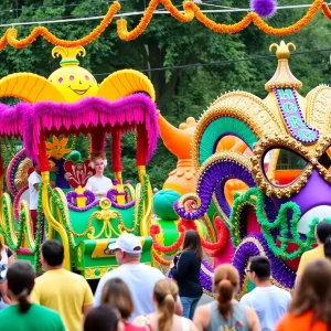 Festive Mardi Gras parade at Busch Gardens Tampa Bay