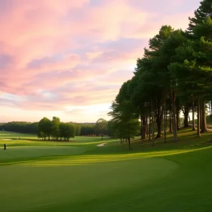 Golfer celebrating victory on the golf course