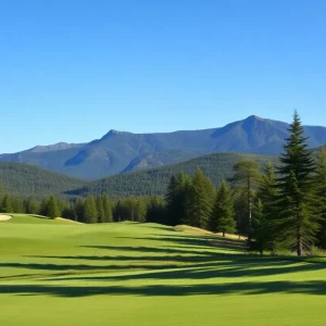 Scenic view of the golf course at Omni Mount Washington Resort in the White Mountains.