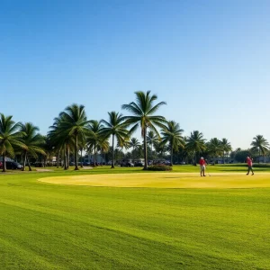 Scenic golf course in The Palm Beaches, Florida