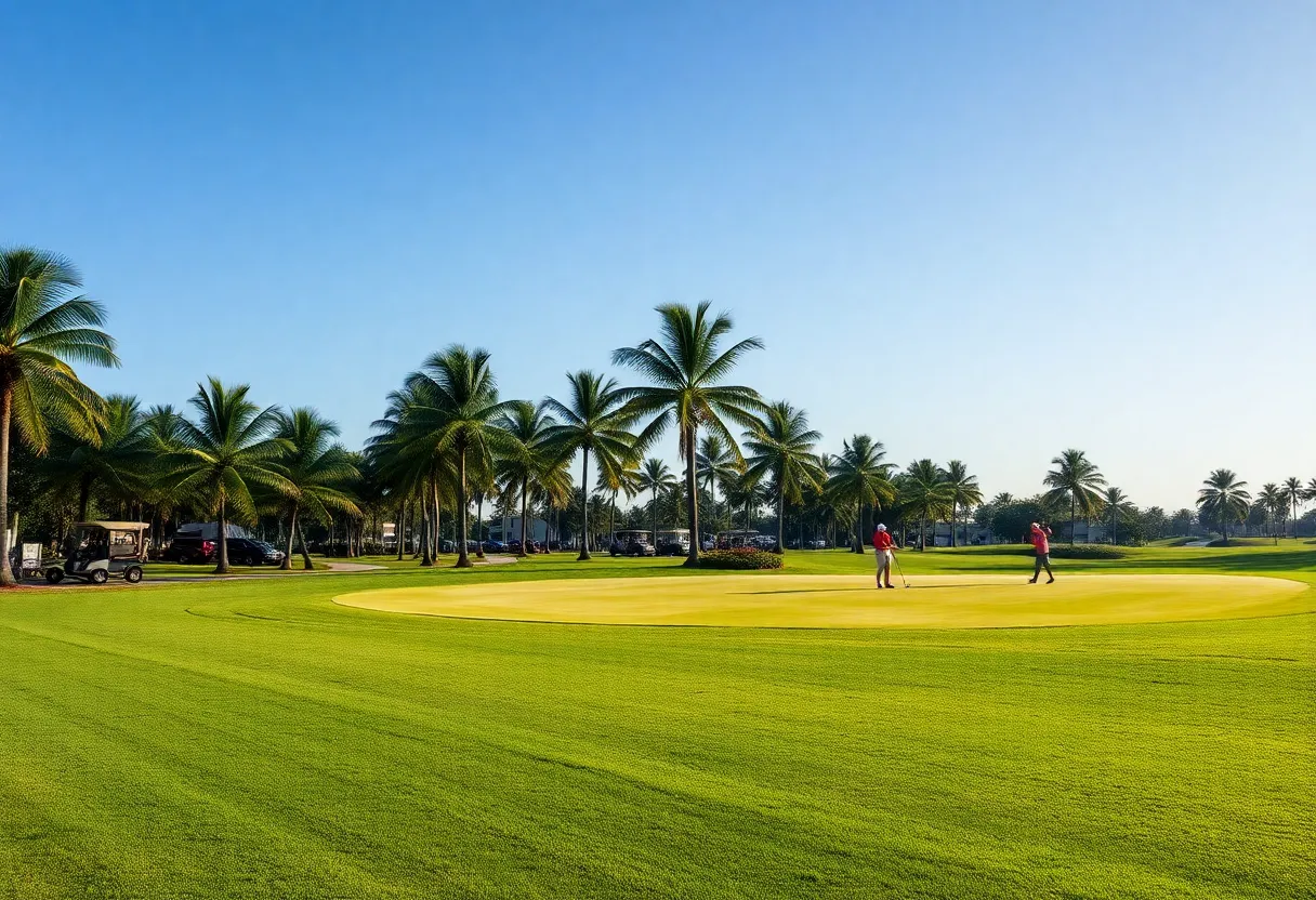 Scenic golf course in The Palm Beaches, Florida