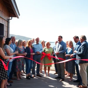 Community members gathered at the ribbon-cutting ceremony for a new wealth management office on Sanibel Island.