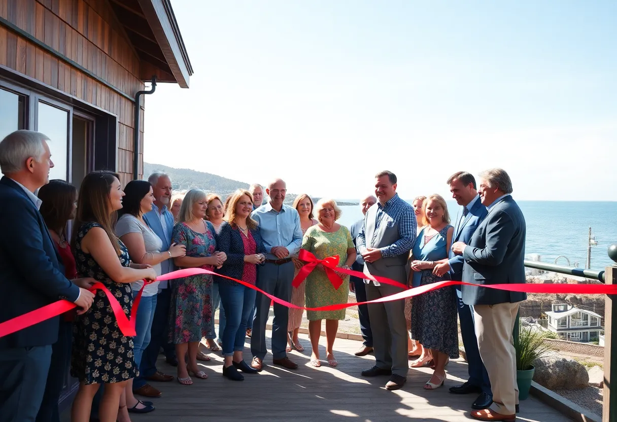 Community members gathered at the ribbon-cutting ceremony for a new wealth management office on Sanibel Island.