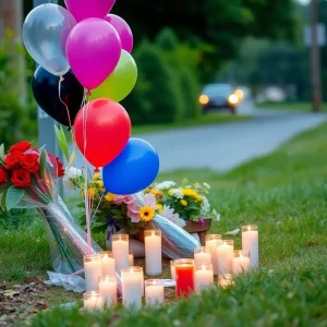 Makeshift memorial for victims of hit-and-run accident in Sarasota