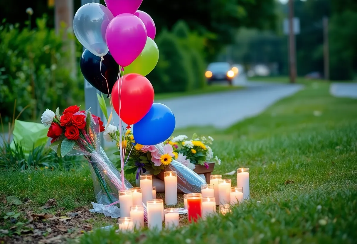 Makeshift memorial for victims of hit-and-run accident in Sarasota