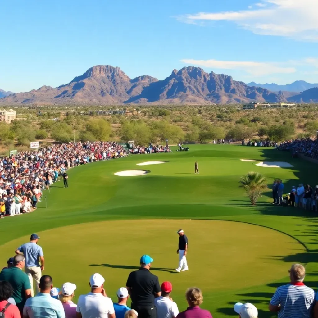 Panoramic view of a Scottsdale golf course with lush fairways