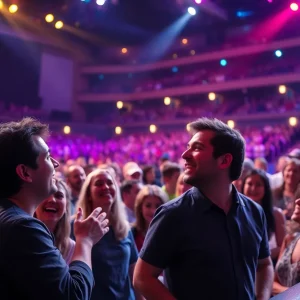 Audience enjoying a comedy show at Amalie Arena