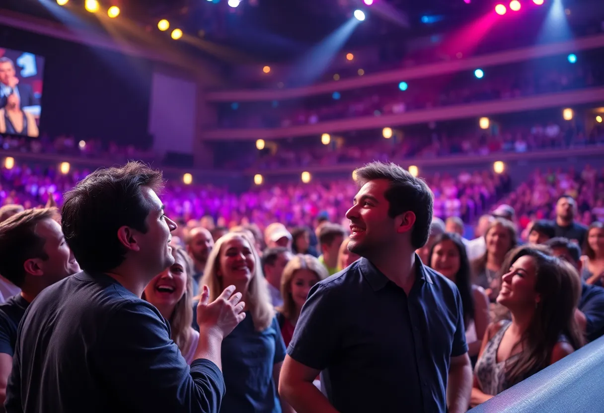 Audience enjoying a comedy show at Amalie Arena