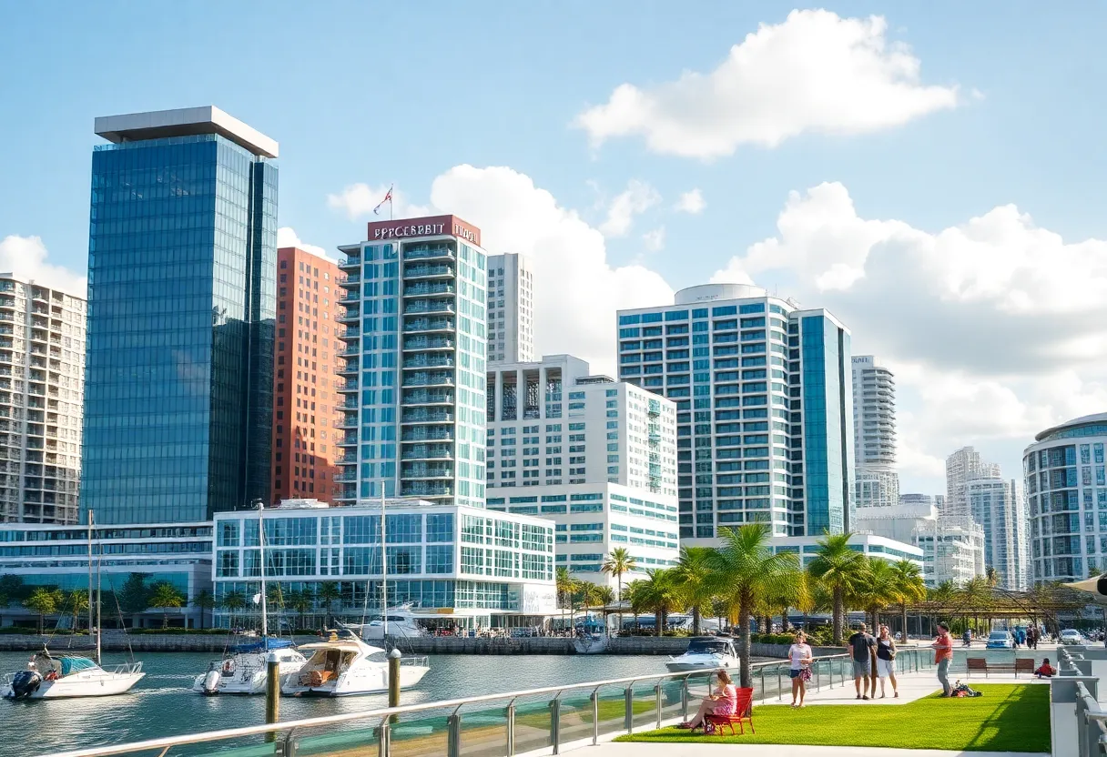 City view of Tampa Bay with modern architecture and waterfront.