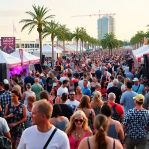 Crowd enjoying a festival in Tampa Bay