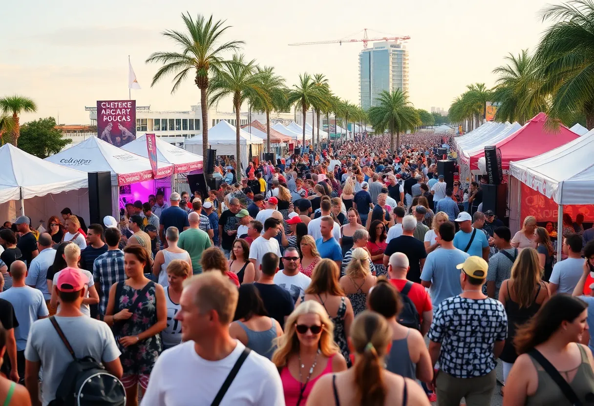 Crowd enjoying a festival in Tampa Bay