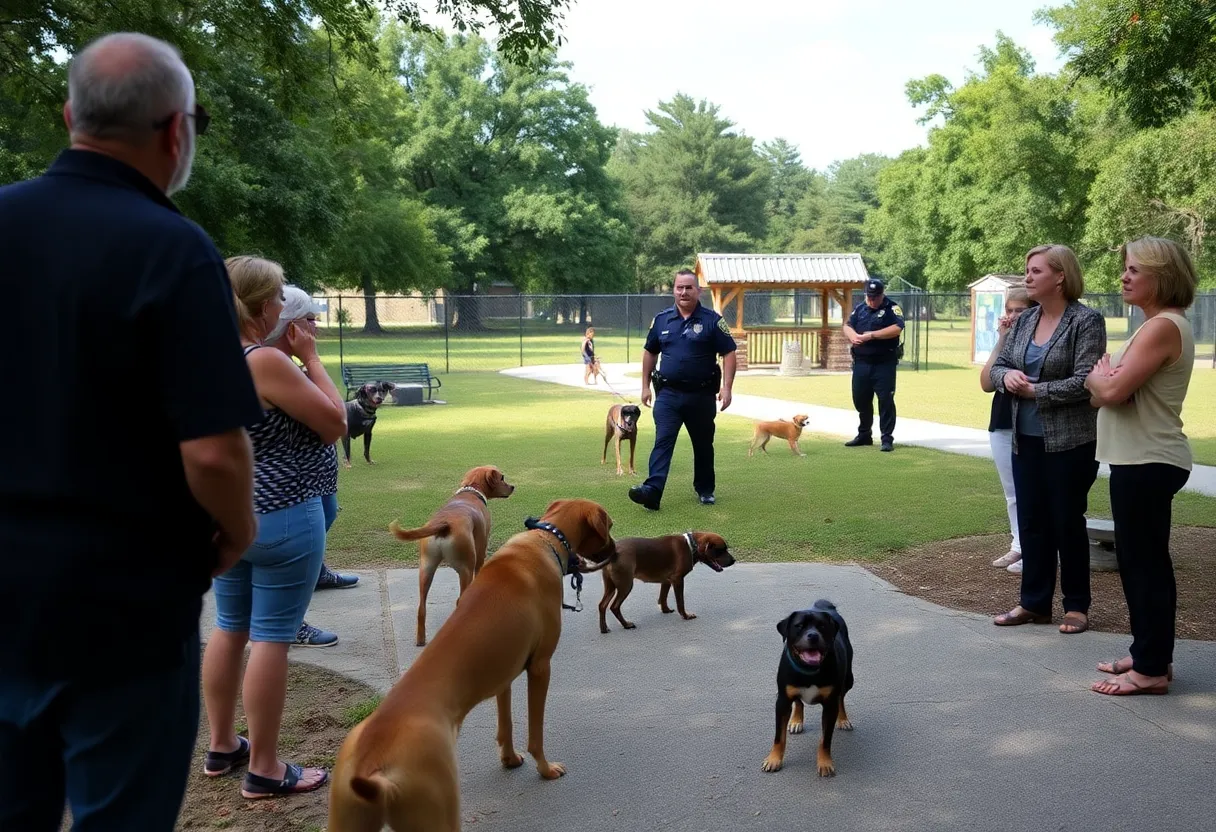 Community gathering showing concerns about dog park violence